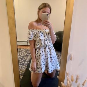The Kooples 100% Silk Off The Shoulder Dress